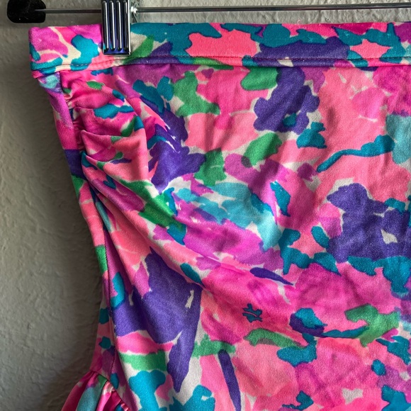 Cole of California 80’s neon floral ruffle one piece - Picture 3 of 7